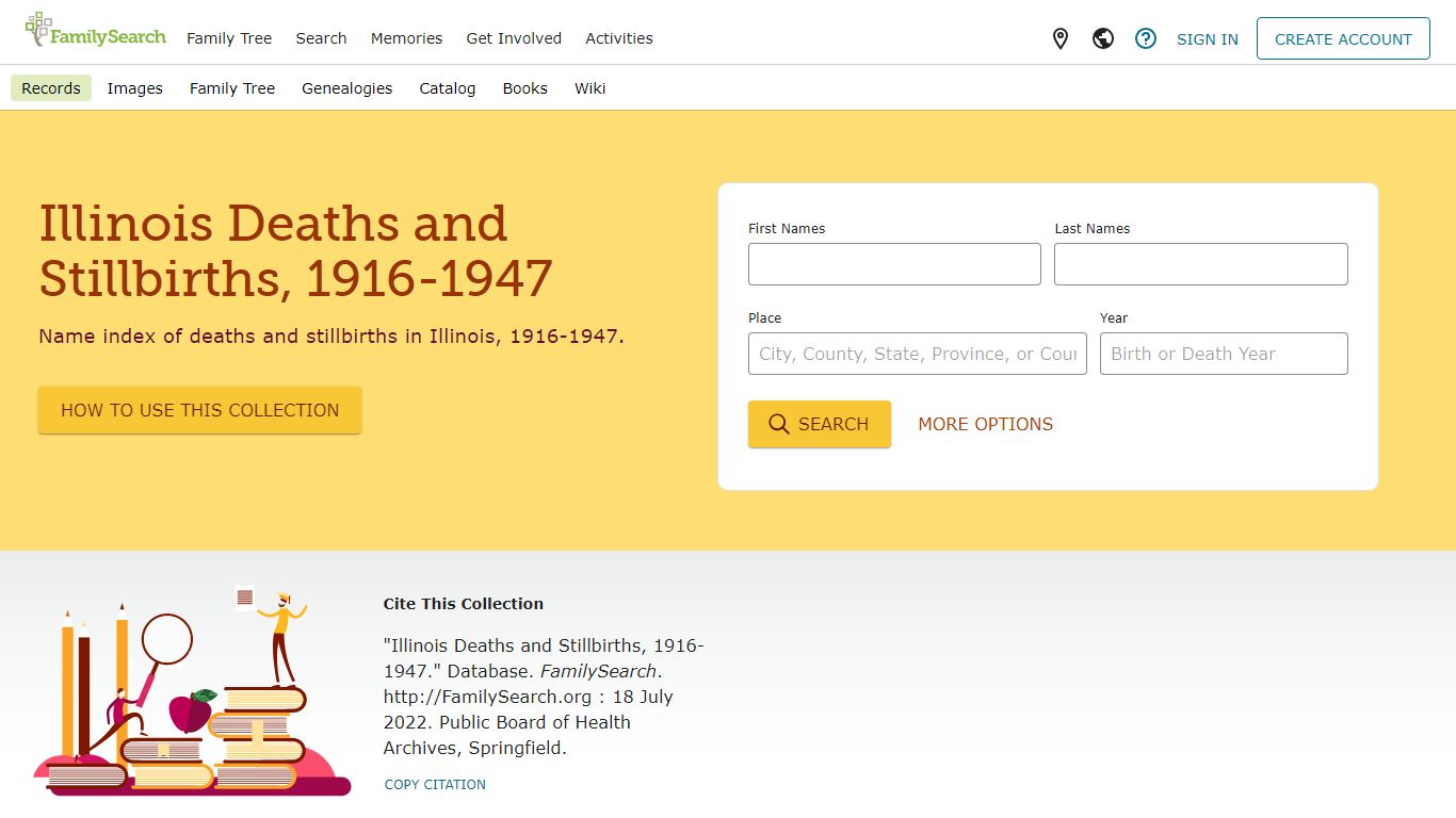 Illinois Deaths and Stillbirths, 1916-1947 • FamilySearch